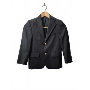 Hart Schaffner Marx Youths Navy Blue Sports Coat Blazer 2 Gold Button Front Clos